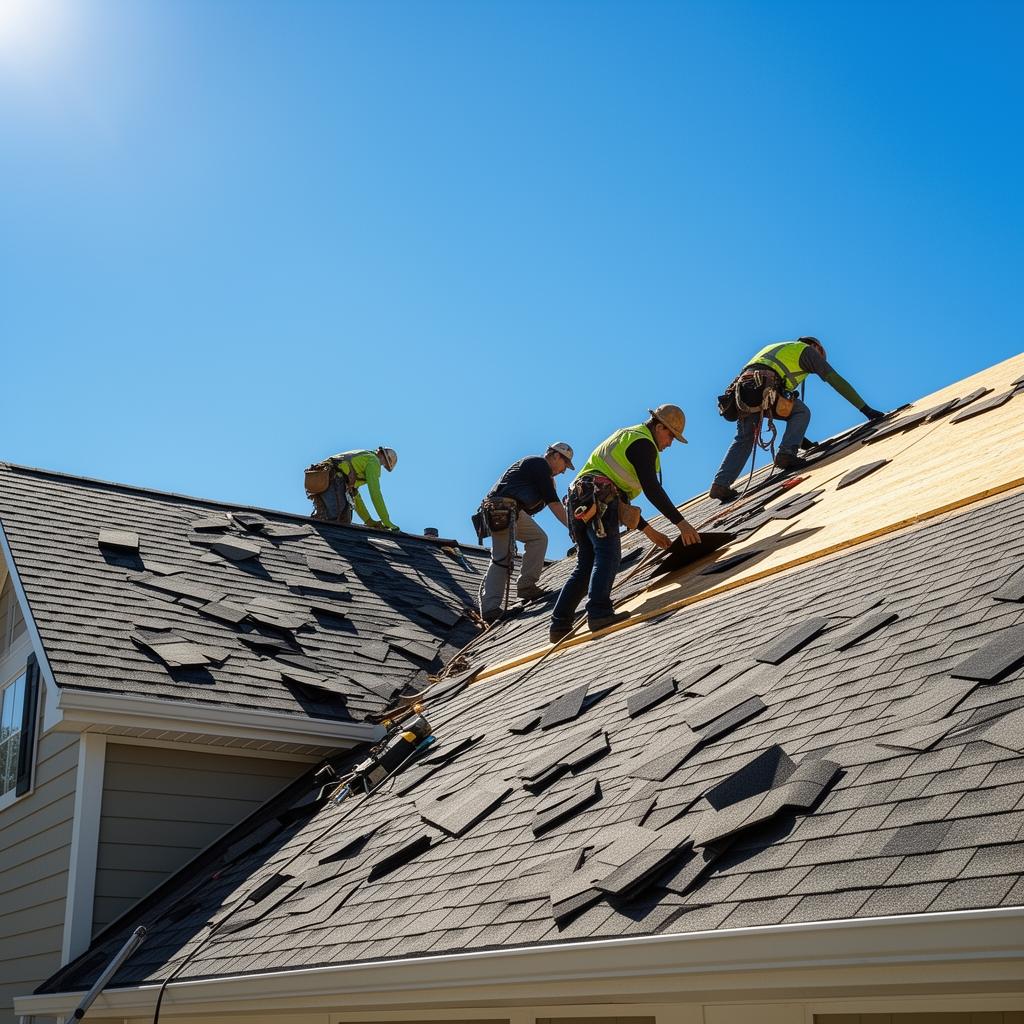 Dramatic dusk photograph of a premium residential roof