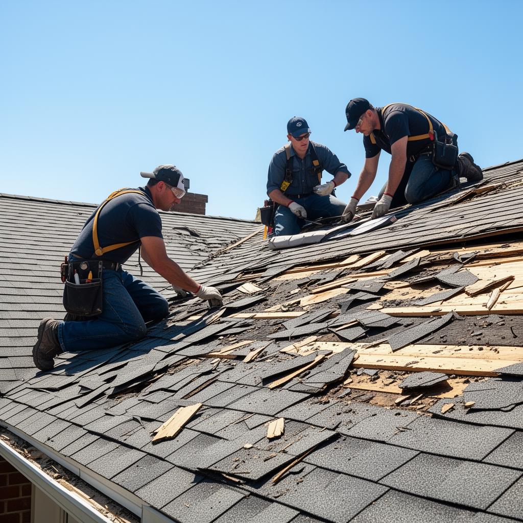 Hail-damaged shingles